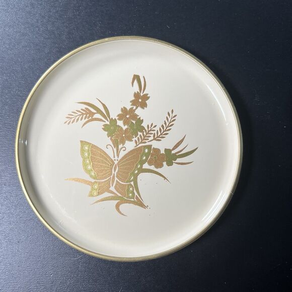 Otagiri Japan Cho-Cho Gold Vintage Butterfly Lacquerware Coaster Set - Picture 7 of 16